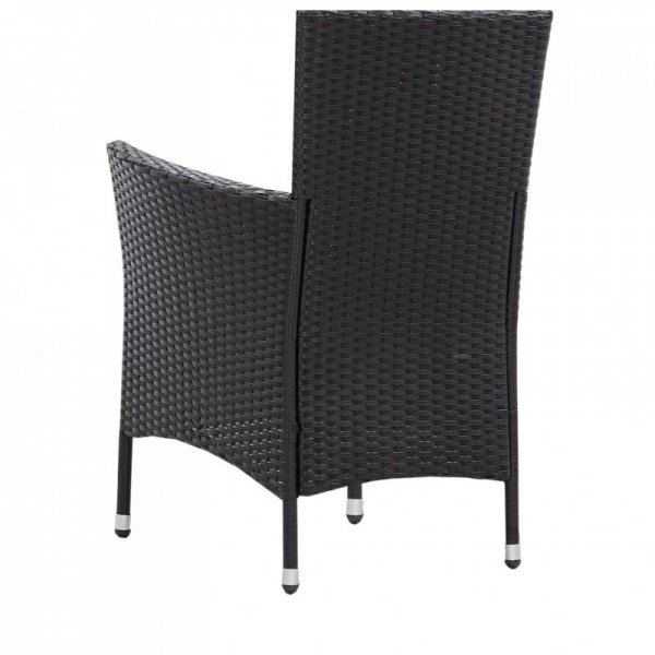 5-cz. zestaw mebli ogrodowych, rattan PE, czarny