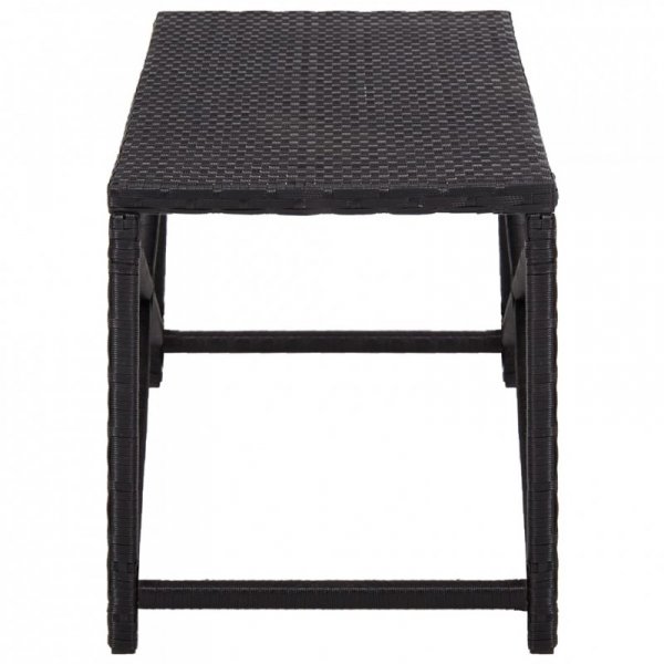 Ławka ogrodowa, 120 cm, polirattan, czarna