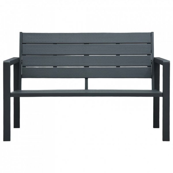 Ławka ogrodowa, 120 cm, szara, HDPE o wyglądzie drewna