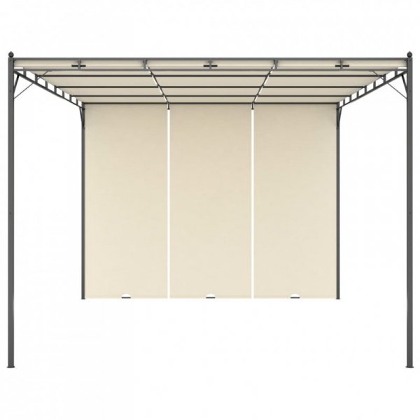 Altana ogrodowa z zasłoną boczną, 4 x 3 x 2,25 m, kremowa