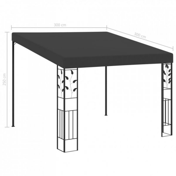 Altana przyścienna, 3 x 3 x 2,5 m, antracytowa