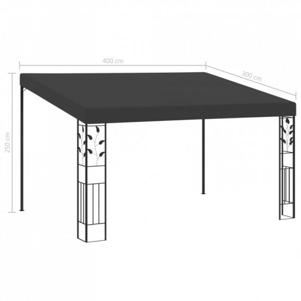 Altana przyścienna, 4 x 3 x 2,5 m, antracytowa