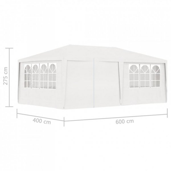 Namiot imprezowy ze ściankami, 4x6 m, biały, 90 g/m²