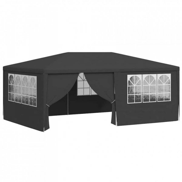 Namiot imprezowy ze ściankami, 4x6 m, antracytowy, 90 g/m²