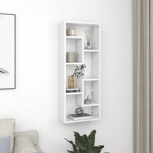 Półka ścienna, biała, 36x16x90 cm, materiał drewnopochodny