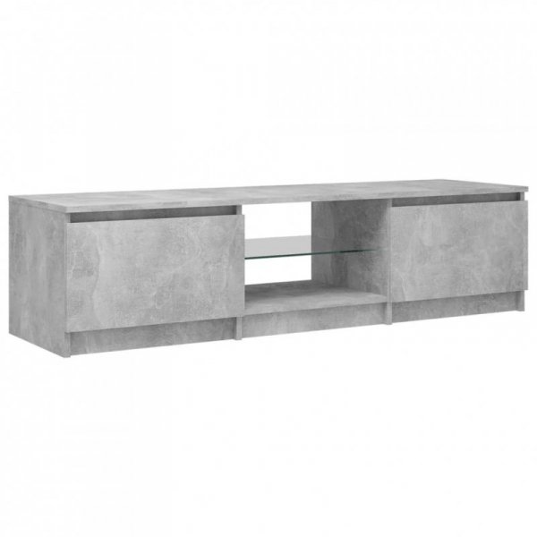 Szafka pod TV z LED, szarość betonu, 140x40x35,5 cm