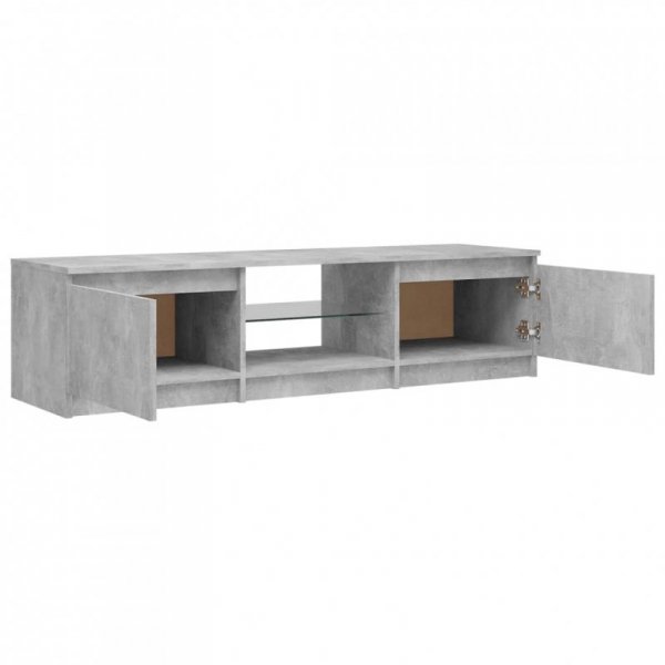 Szafka pod TV z LED, szarość betonu, 140x40x35,5 cm