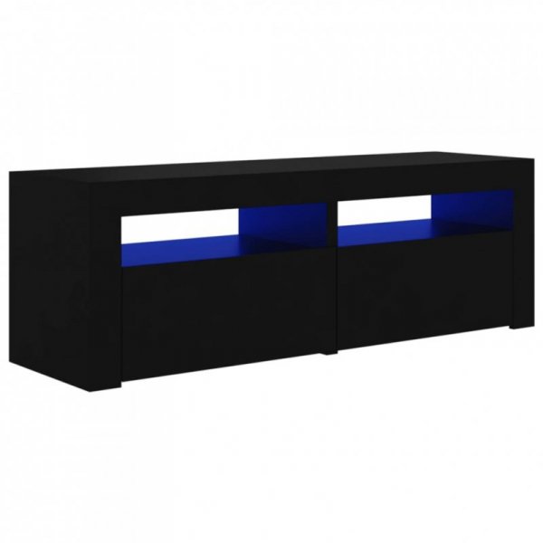 Szafka pod TV z oświetleniem LED, czarna, 120x35x40 cm