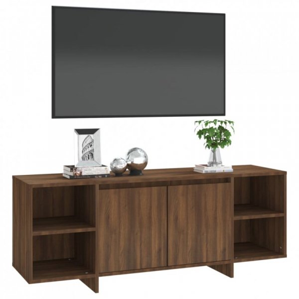 Szafka pod telewizor, brązowy dąb, 130x35x50 cm