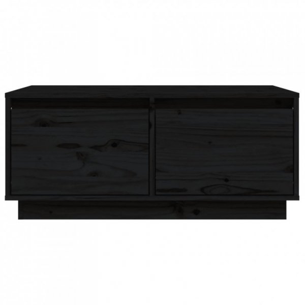 Stolik kawowy, czarny, 80x50x35 cm, lite drewno sosnowe