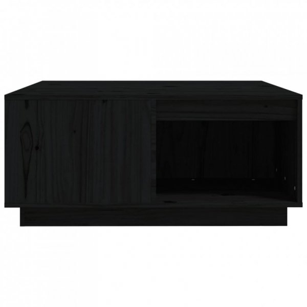 Stolik kawowy, czarny, 80x81x36,5 cm, lite drewno sosnowe