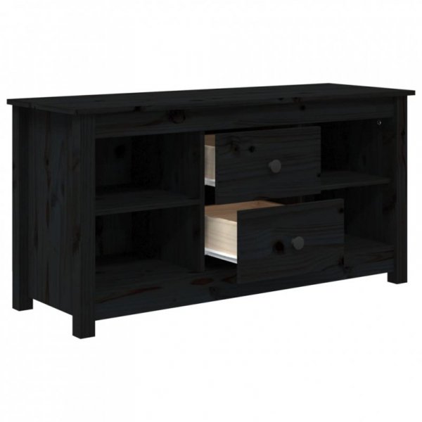 Szafka pod telewizor, czarna, 103x36,5x52 cm, drewno sosnowe