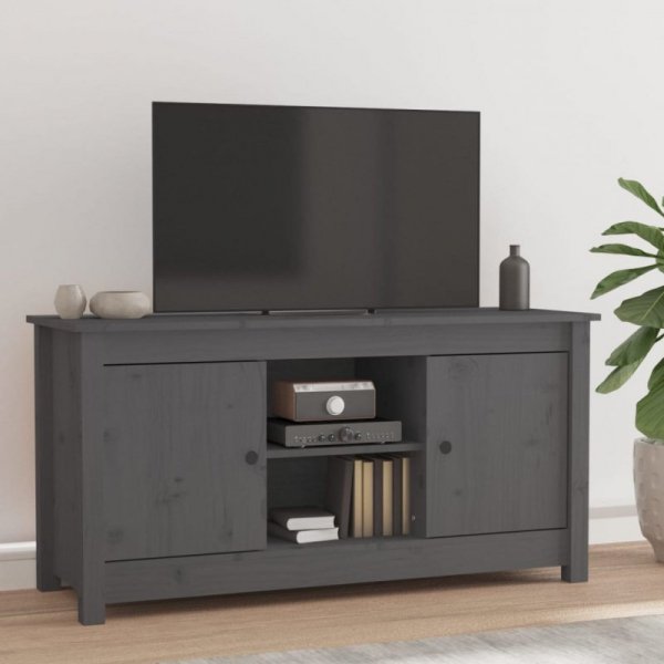 Szafka pod telewizor, szara, 103x36,5x52 cm, drewno sosnowe