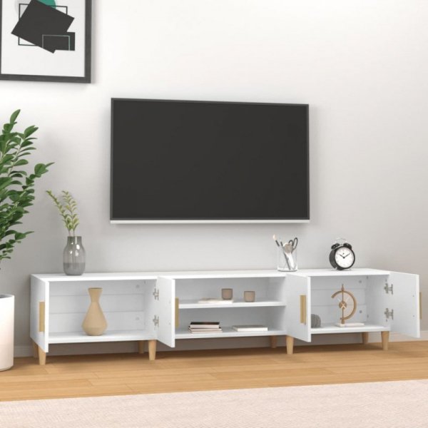 Szafka pod TV, biała, 180x31,5x40 cm, materiał drewnopochodny