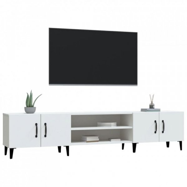 Szafka pod TV, biała, 180x31,5x40 cm, materiał drewnopochodny