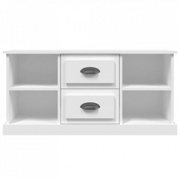 Szafka pod TV, biała, 99,5x35,5x48 cm, materiał drewnopochodny
