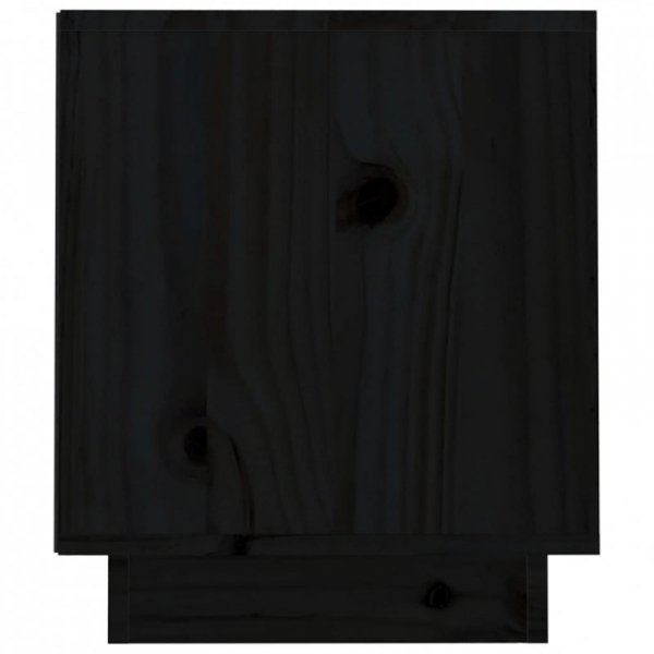Szafka pod TV, czarna, 70x34x40 cm, lite drewno sosnowe
