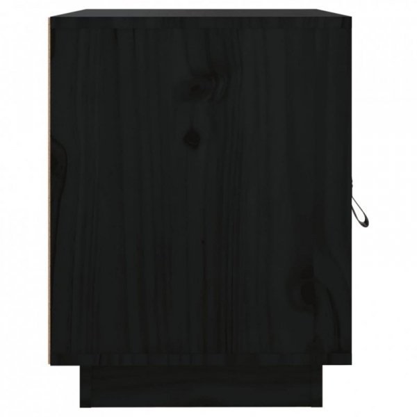 Szafki nocne, 2 szt., czarne, 40x34x45 cm, lite drewno sosnowe