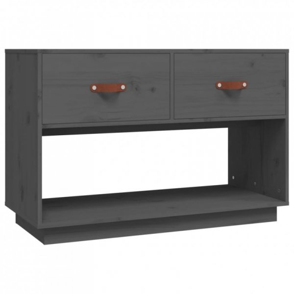 Szafka pod telewizor, szara, 90x40x60 cm, lite drewno sosnowe