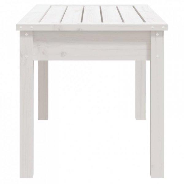 Ławka ogrodowa, biała, 80x44x45 cm, lite drewno sosnowe