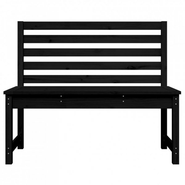 Ławka ogrodowa, czarna, 109 cm, lite drewno sosnowe