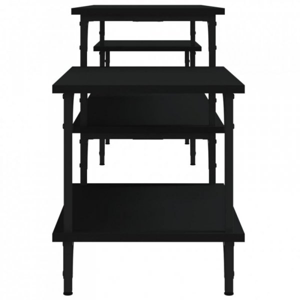 Szafka pod TV, czarna, 197x35x52 cm, materiał drewnopochodny