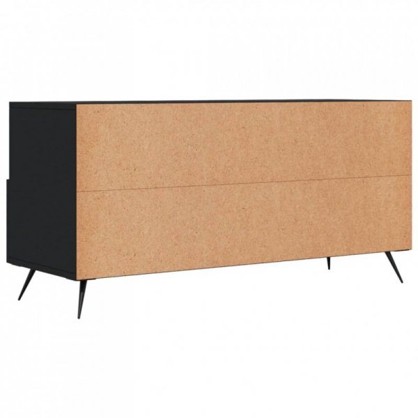 Szafka pod TV, czarna, 102x36x50 cm, materiał drewnopochodny