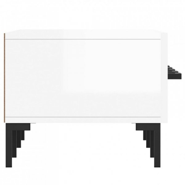 Szafka pod TV, wysoki połysk, biała, 150x36x30 cm