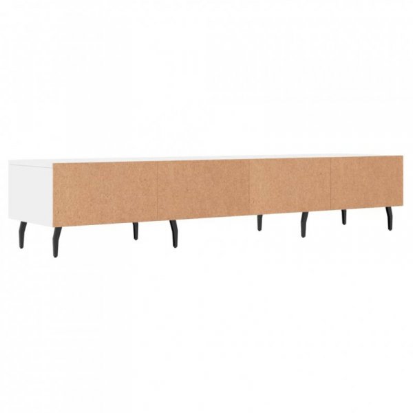 Szafka pod TV, biała, 150x36x30 cm, materiał drewnopochodny