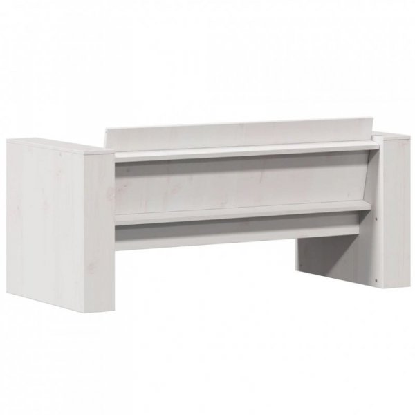 Sofa ogrodowa, 2-osobowa, biała, 134x60x62 cm, drewno sosnowe