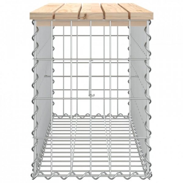 Ławka ogrodowa z gabionem, 83x31,5x42 cm, lite drewno sosnowe