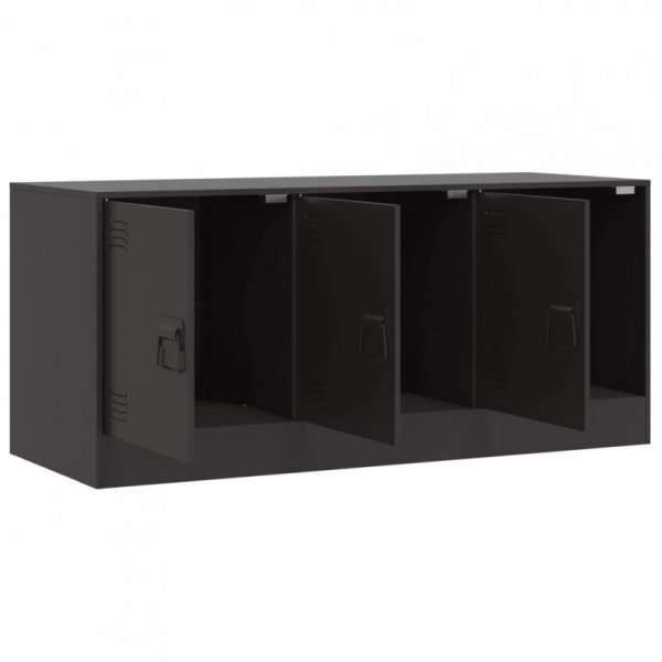Szafka pod telewizor, czarna, 99x39x44 cm, stalowa