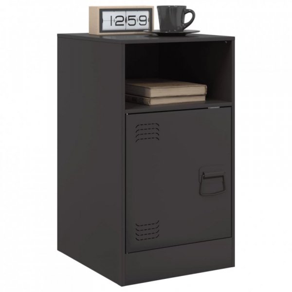Szafki nocne, 2 szt., czarne, 34,5x39x62 cm, stal