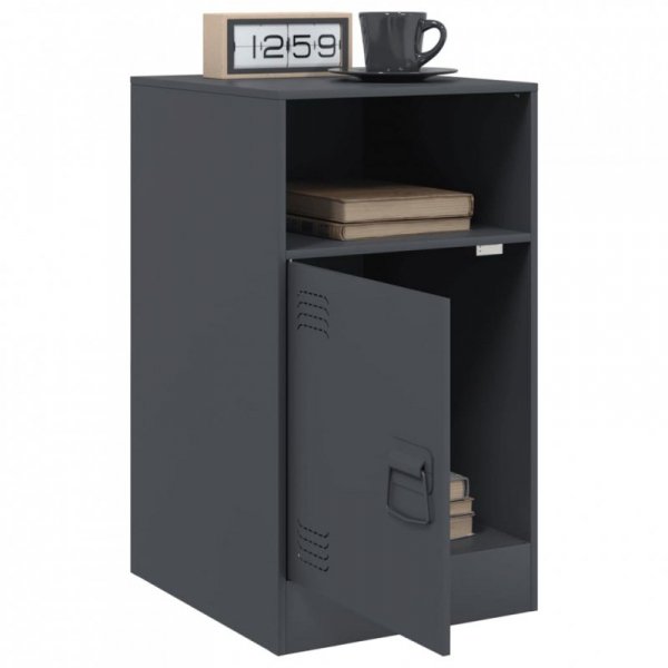 Szafki nocne, 2 szt., antracytowe, 34,5x39x62 cm, stal