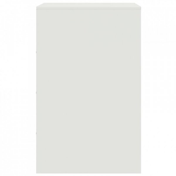 Szafki nocne, 2 szt., białe, 34,5x39x62 cm, stal