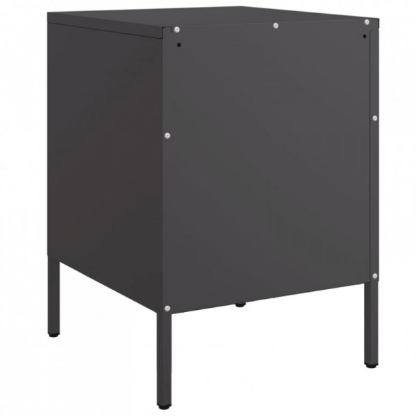 Szafki nocne, 2 szt., czarne, 36x39x50,5 cm, stal