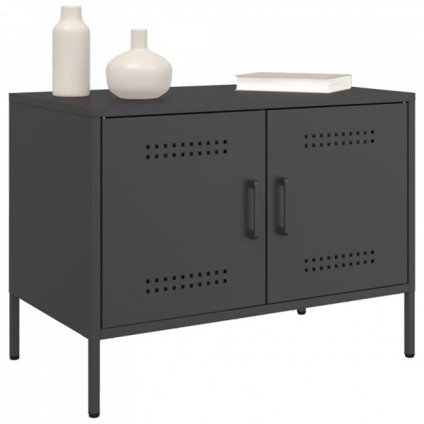 Szafka RTV, czarna, 68x39x50,5 cm, stalowa
