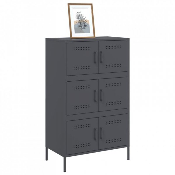 Szafka, antracytowa, 68x39x113 cm, stal