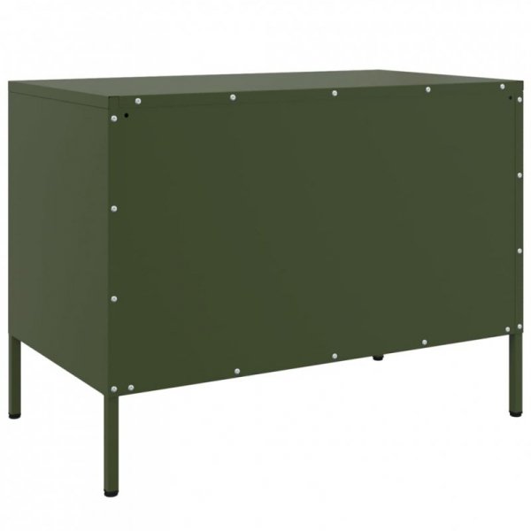 Szafka pod telewizor, oliwkowa, 68x39x50,5 cm, stalowa