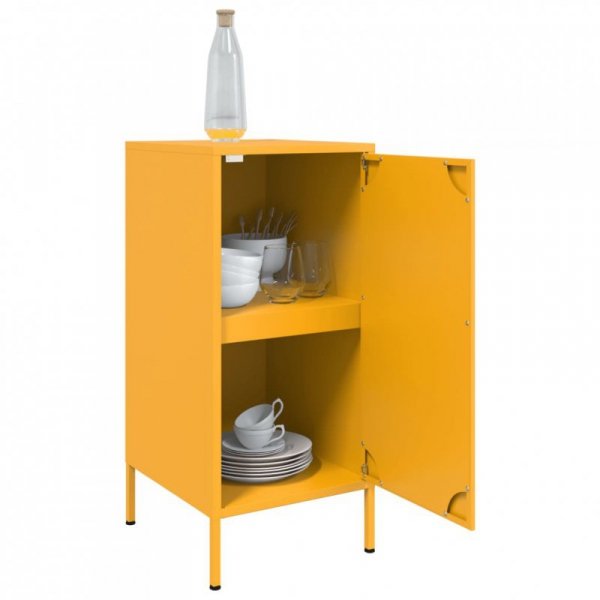 Szafki, 2 szt., musztardowe, 36x39x79 cm, stal