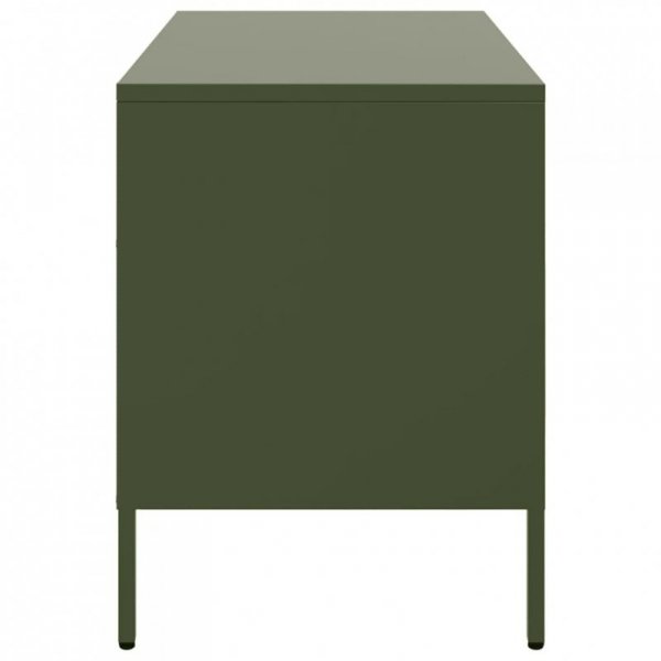 Szafki pod telewizor, 2 szt., oliwkowe, 68x39x50,5 cm, stalowe