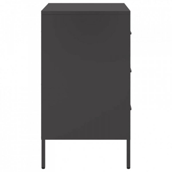 Szafki nocne, 2 szt., czarne, 36x39x68 cm, stal