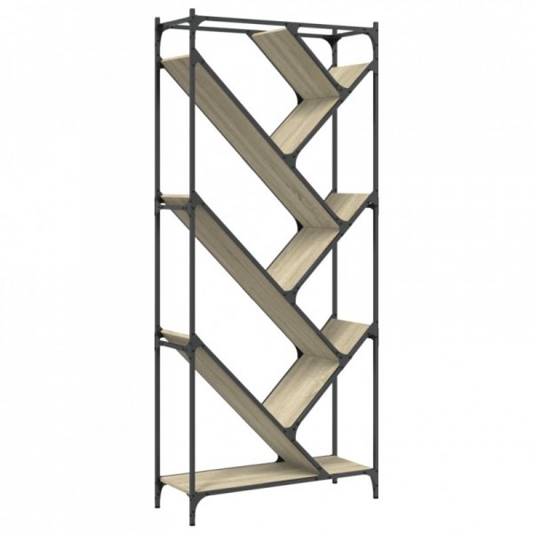 Regał, dąb sonoma 79x30x180 cm, materiał drewnopochodny i metal