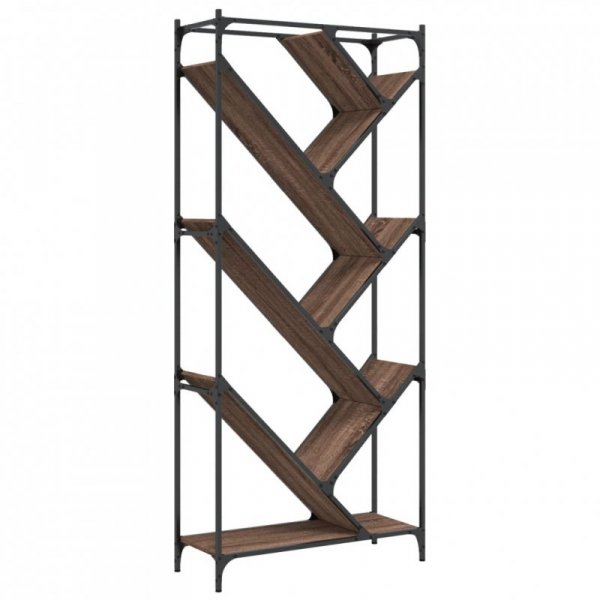 Regał, brązowy dąb 79x30x180 cm materiał drewnopochodny i metal