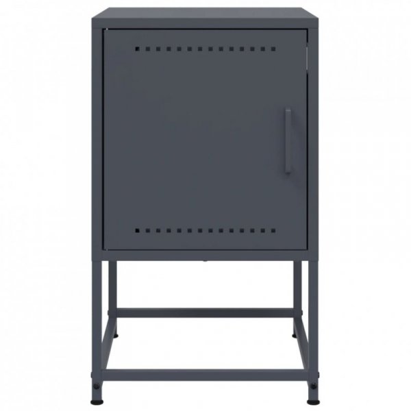 Szafki nocne, 2 szt., antracytowe, 36x39x60,5 cm, stal
