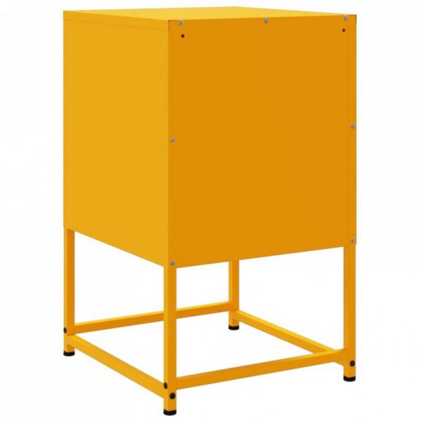 Szafki nocne, 2 szt., musztardowe, 36x39x60,5 cm, stal
