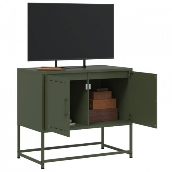 Szafka pod telewizor, oliwkowa, 68,5x39x60,5 cm, stalowa