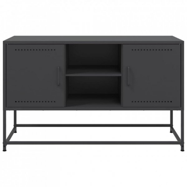 Szafka pod telewizor, czarna, 100,5x39x60,5 cm, stalowa