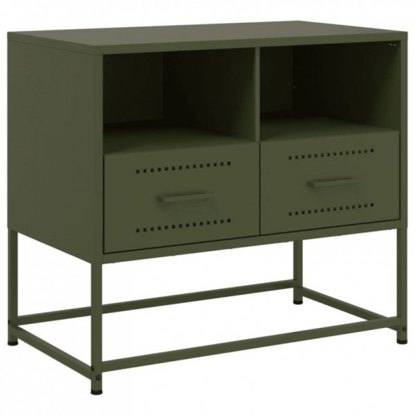 Szafka pod telewizor, oliwkowa, 68x39x60,5 cm, stalowa