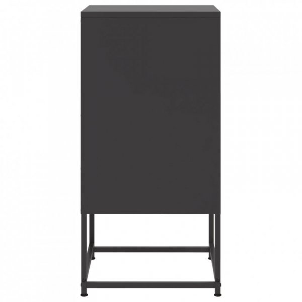 Szafki nocne, 2 szt., czarne, 36x39x78 cm, stal